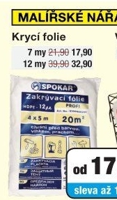 Spokar zakrývací fólie na malování, 4 x 5 m, tloušťka 7 µm nebo 12 µm