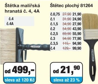 Spokar 81264 štětce pro všěechny druhy nátěrů velikosti 0,75 až 4