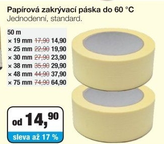 Mako lepicí páska zakrývací, různé rozměry