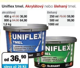Uniflex tmely akrylátové a šlehané, více druhů