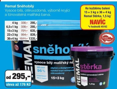 Remal Sněhobílý malířská barva, různá balení