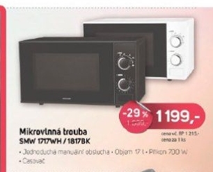 SMW 1717WH trouba mikrovlnná SENCOR
