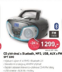 SPT 3310 RADIO S CD/MP3/USB/BTSENCOR