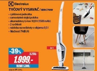 EERC70IW TYČOVÝ VYSAVAČ 2v1ELECTROLUX