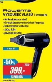 CV3820F0 VYSOUŠEČ VLASŮROWENTA