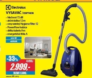 ESP74DB VYSAVAČ SÁČKOVÝELECTROLUX