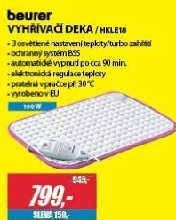 HKLE18 VYHŘÍVACÍ DEČKABEURER