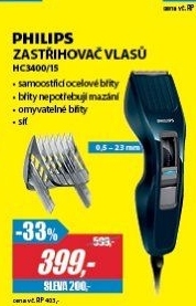 HC3400/15 ZASTŘIHOVAČ VLASŮ PHILIPS