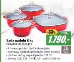 K16202428 KER.SET NÁDOBÍ 8KS ČERV.LAMART