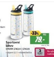 LT4034 SPORT.LÁHEV 0,5L ZEL.STRAW LAMART