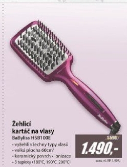 HSB100E Žehlicí kartáč na vlasy BaByliss