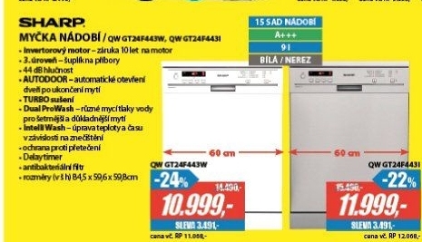 QW GT24F443W MYČKA 60CMSHARP