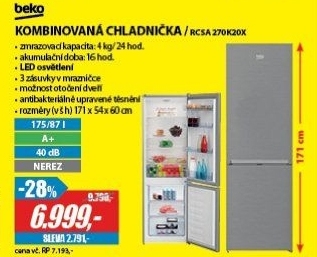 RCSA 270K20X CHLADNIČKA KOMBIBEKO
