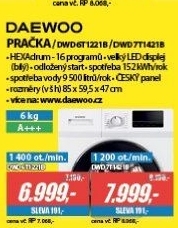 DWD 6T1221B PRAČKA 6kg1200ot A+++ DAEWOO