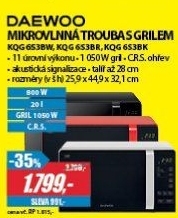 KQG 6S3BW MWO+GRIL DIGIT. (BÍLÁ) DAEWOO