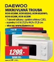 KOR 6S20W MIKROVLNNÁ TROUBADAEWOO