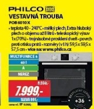 POB 6010 X vestavná trouba PHILCO