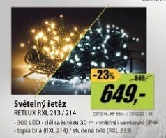 RXL 213 řetěz 300LED 30+5m CW TM RETLUX