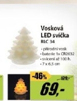 RLC 34 svíčka vosk. strom 6,5x7cm RETLUX