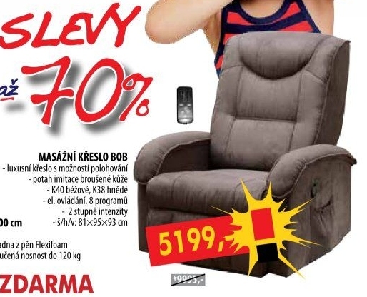 Masážní křeslo BOB béžová K40