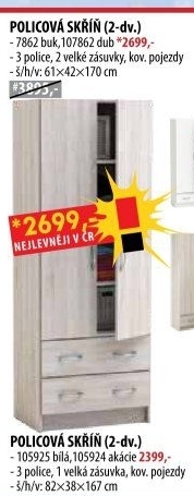 Skříň dvoudveřová 7862 buk