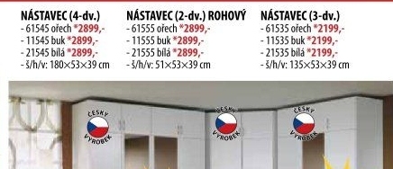 Nástavec ESO 4dveřový 61545 ořech/bílá