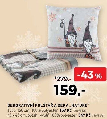 Dekorativní polštář a deka Nature
