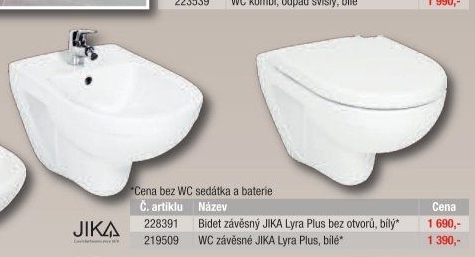 Závěsný bidet JIKA Lyra Plus