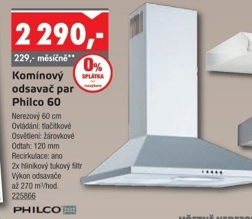 Komínový digestoř PEC 605 Philco