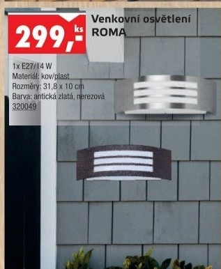 Venkovní svítidlo Roma Rabalux