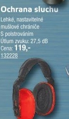 Mušlový chránič sluchu Atol