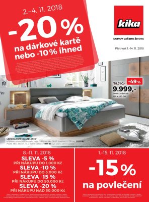 akční leták Kika nábytek 1.11.2018-14.11.2018