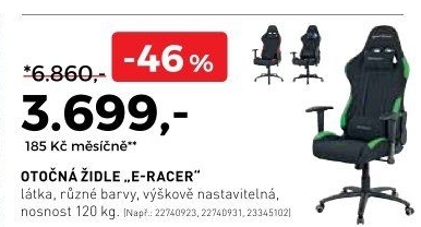 Otočná židle E-Racer