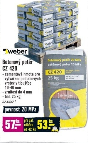 Betonový potěr Weber