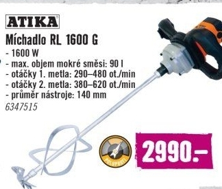 Míchadlo stavebních materiálů RL 1600 G Atika