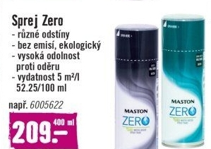 Lak ve spreji Zero Maston