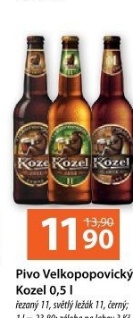 Pivo ležák 11° Řezaný Velkopopovický Kozel