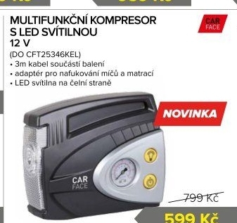 Kompresor do auta se svítilnou Carface
