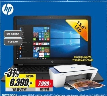 HP15-rb014nc + DESKJET 2630SADA