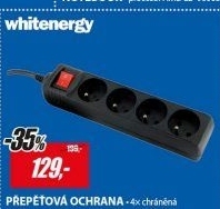 Přepěťová ochrana 4zásuvky 1.8m Black WE