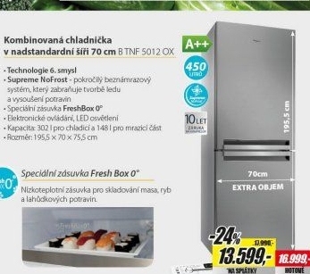 B TNF 5012OX CHLADNIČKA KOMBI WHIRLPOOL