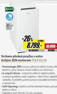 TDLR 65230ZEN PRAČKA VRCH. PL. WHIRLPOOL