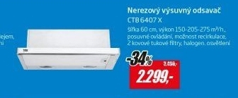 CTB 6407X ODSAVAČ PAR VÝSUV.BEKO