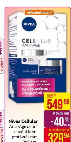 Balení krém denní a noční omlazující Anti-age Cellular Nivea