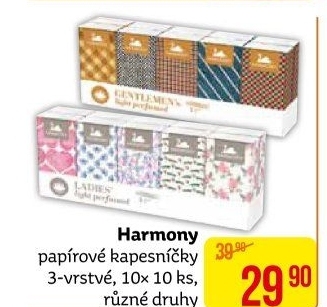 Papírové kapesníčky 3vrstvé Harmony