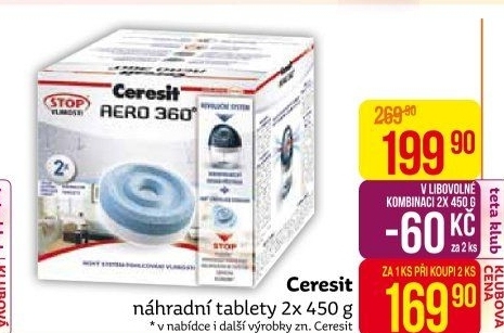 Pohlcovač vlhkosti Aero 360° Ceresit - náhradní tablety