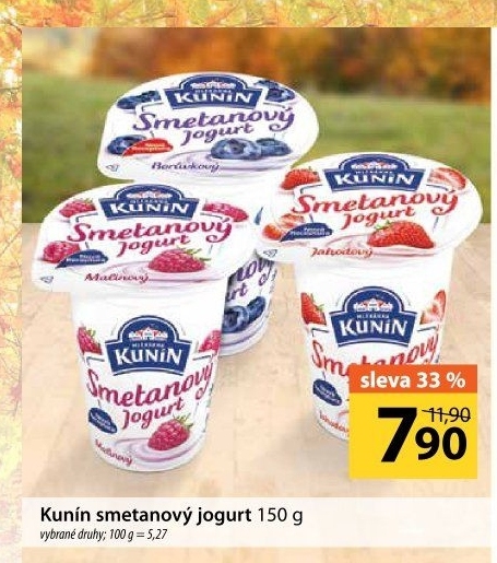 Ochucený jogurt smetanový Kunín