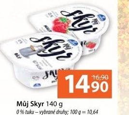 Dezert zakysaný ochucený Můj Skyr 0% Milko