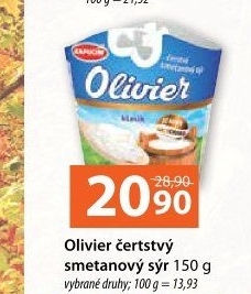 Sýr čerstvý smetanový neochucený Olivier Kapucín