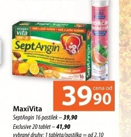 Pastilky proti nachlazení SeptAngin MaxiVita